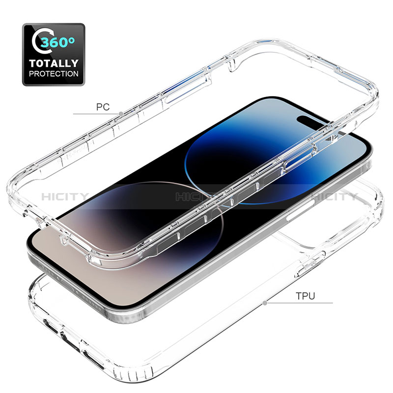 Funda Silicona Carcasa Ultrafina Transparente Goma Frontal y Trasera 360 Grados Gradiente para Apple iPhone 15 Pro