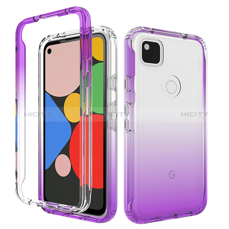 Funda Silicona Carcasa Ultrafina Transparente Goma Frontal y Trasera 360 Grados Gradiente para Google Pixel 4a