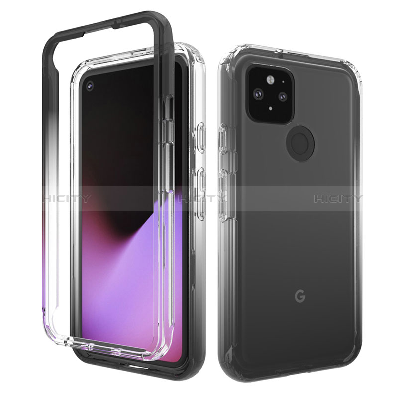 Funda Silicona Carcasa Ultrafina Transparente Goma Frontal y Trasera 360 Grados Gradiente para Google Pixel 5