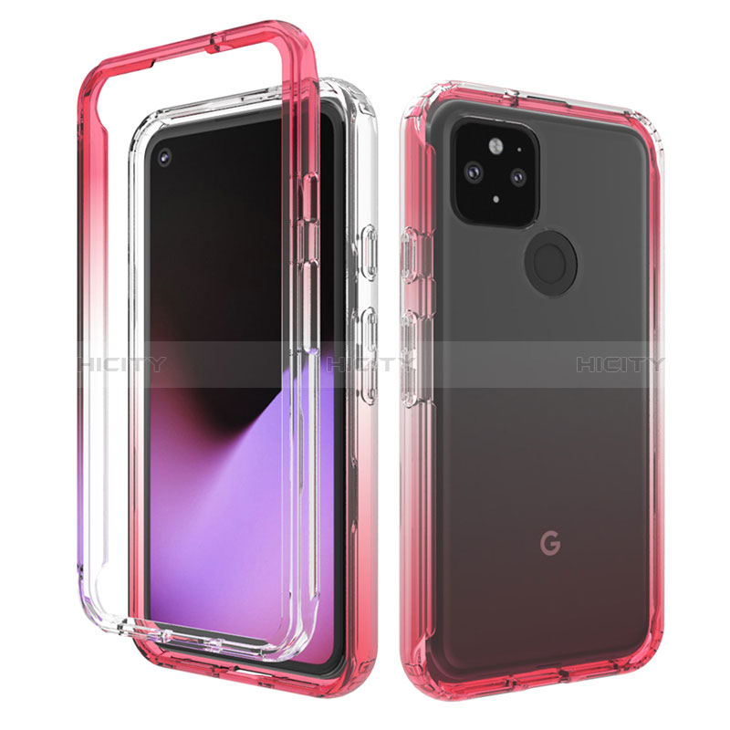 Funda Silicona Carcasa Ultrafina Transparente Goma Frontal y Trasera 360 Grados Gradiente para Google Pixel 5