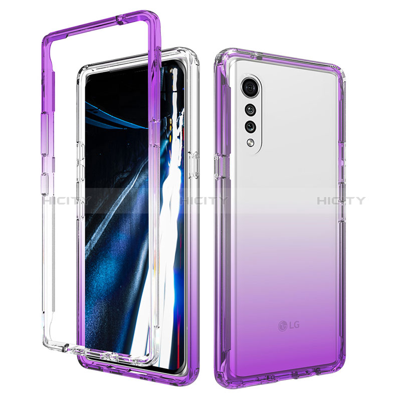 Funda Silicona Carcasa Ultrafina Transparente Goma Frontal y Trasera 360 Grados Gradiente para LG Velvet 4G