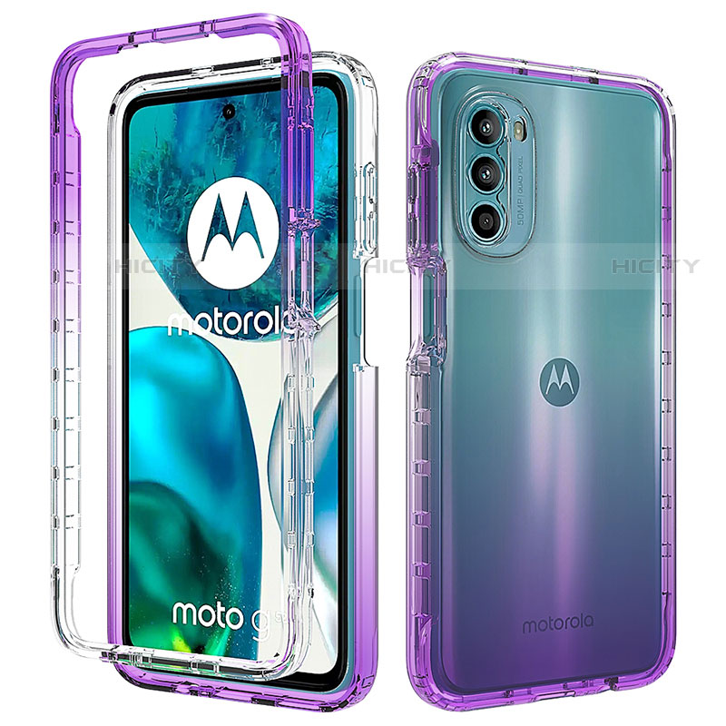 Funda Silicona Carcasa Ultrafina Transparente Goma Frontal y Trasera 360 Grados Gradiente para Motorola Moto Edge (2022) 5G Morado