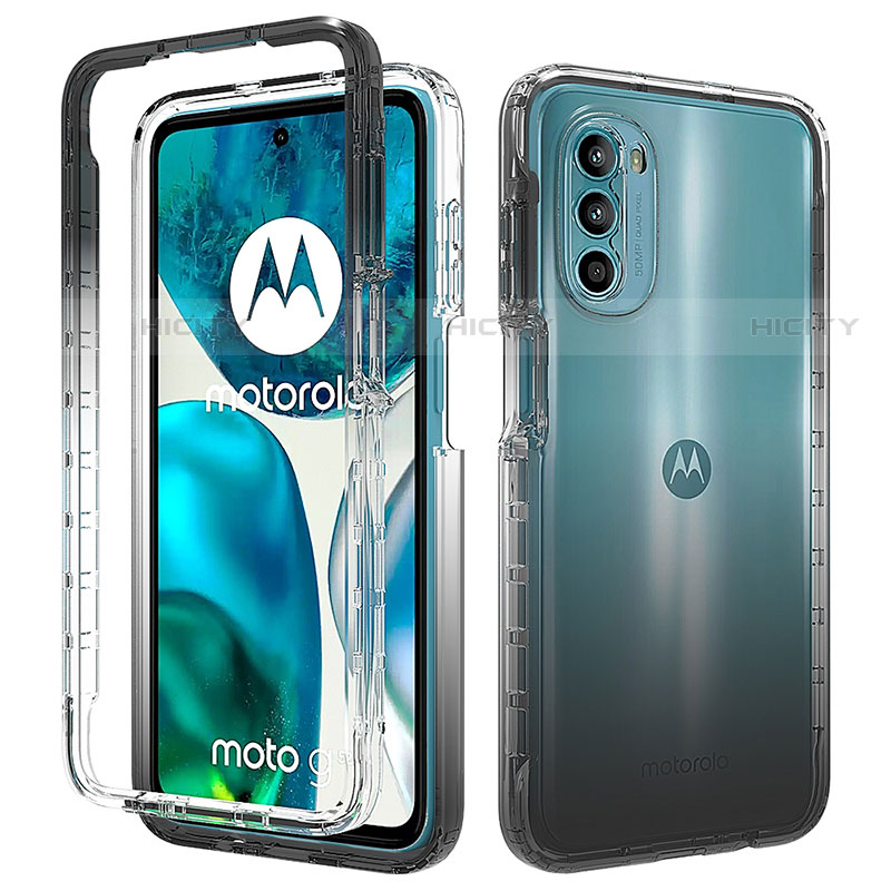 Funda Silicona Carcasa Ultrafina Transparente Goma Frontal y Trasera 360 Grados Gradiente para Motorola Moto Edge (2022) 5G Negro