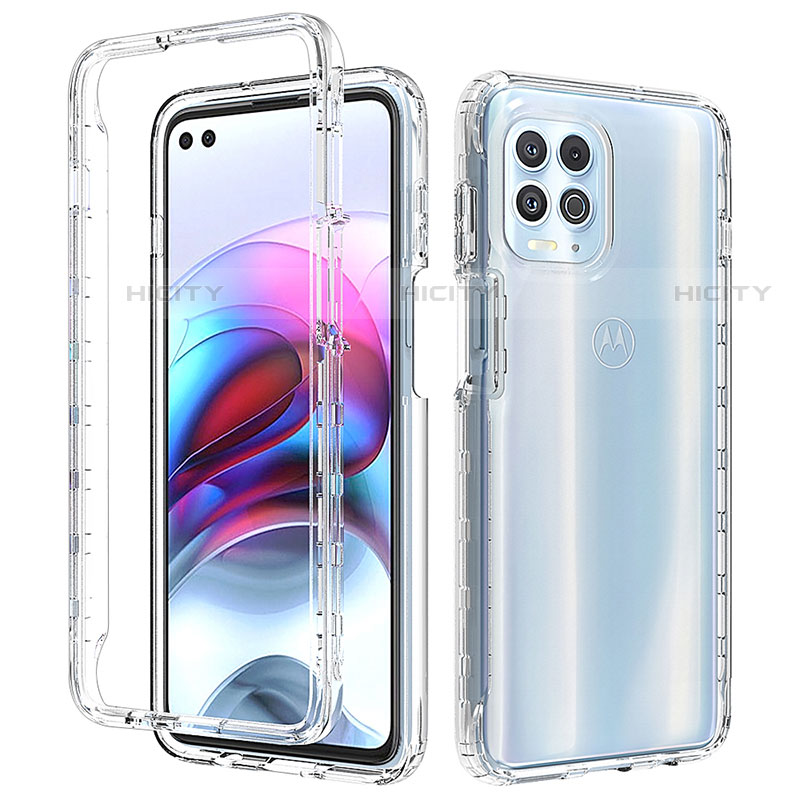 Funda Silicona Carcasa Ultrafina Transparente Goma Frontal y Trasera 360 Grados Gradiente para Motorola Moto G100 5G