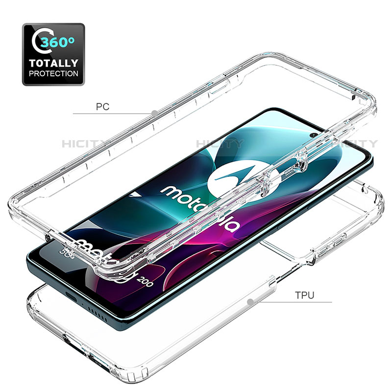 Funda Silicona Carcasa Ultrafina Transparente Goma Frontal y Trasera 360 Grados Gradiente para Motorola Moto G200 5G