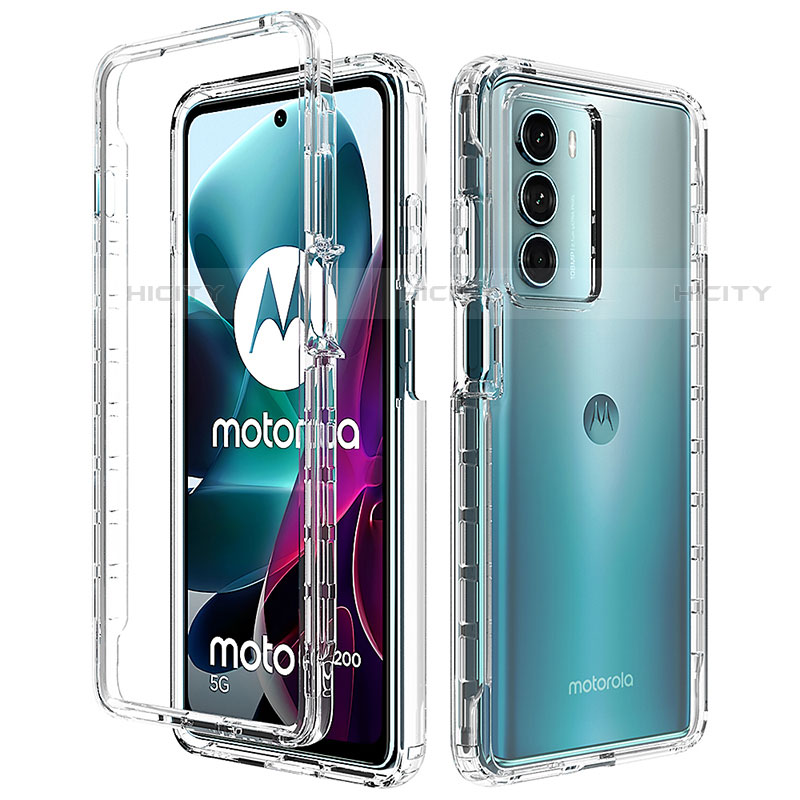 Funda Silicona Carcasa Ultrafina Transparente Goma Frontal y Trasera 360 Grados Gradiente para Motorola Moto G200 5G Claro