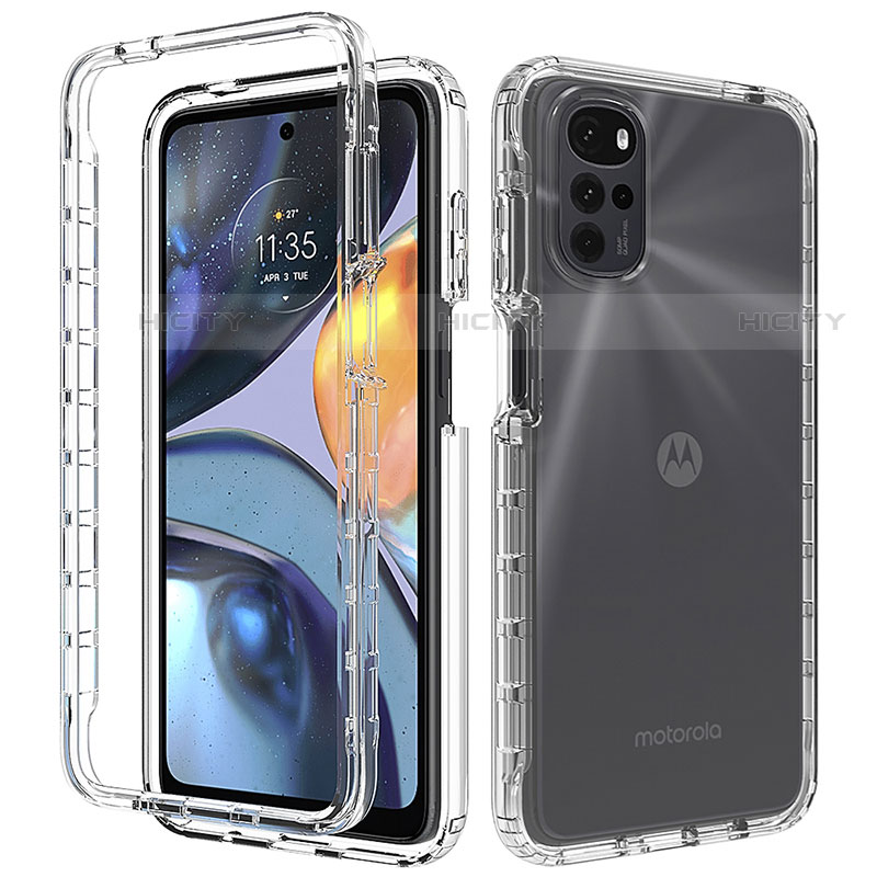 Funda Silicona Carcasa Ultrafina Transparente Goma Frontal y Trasera 360 Grados Gradiente para Motorola Moto G22