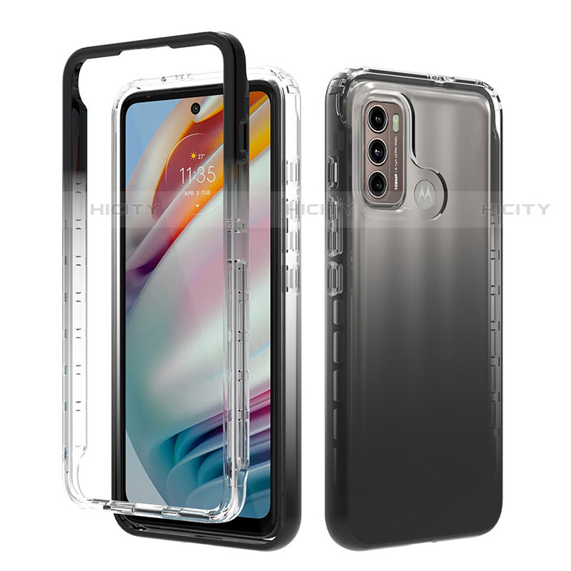 Funda Silicona Carcasa Ultrafina Transparente Goma Frontal y Trasera 360 Grados Gradiente para Motorola Moto G60