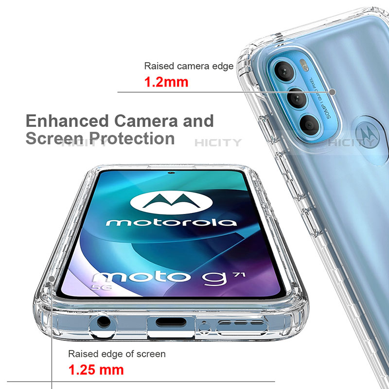 Funda Silicona Carcasa Ultrafina Transparente Goma Frontal y Trasera 360 Grados Gradiente para Motorola Moto G71 5G