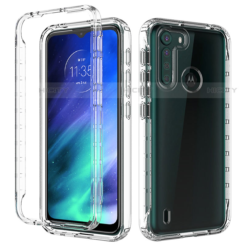 Funda Silicona Carcasa Ultrafina Transparente Goma Frontal y Trasera 360 Grados Gradiente para Motorola Moto One Fusion