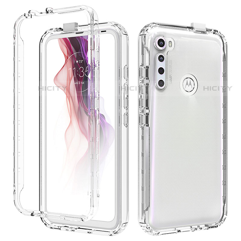 Funda Silicona Carcasa Ultrafina Transparente Goma Frontal y Trasera 360 Grados Gradiente para Motorola Moto One Fusion Plus