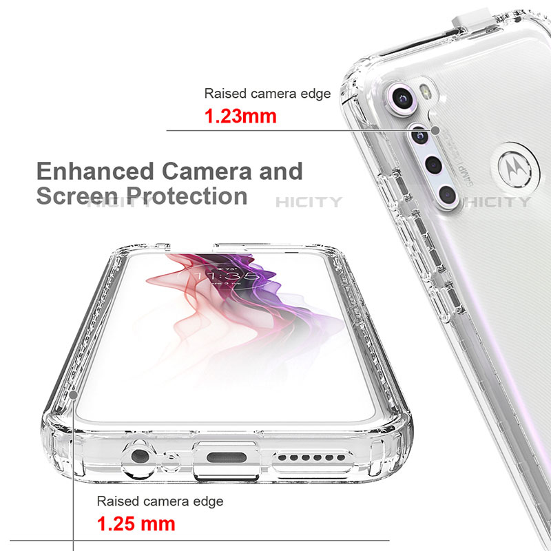 Funda Silicona Carcasa Ultrafina Transparente Goma Frontal y Trasera 360 Grados Gradiente para Motorola Moto One Fusion Plus