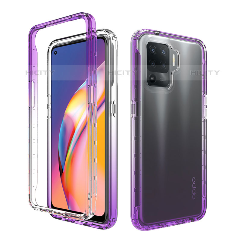 Funda Silicona Carcasa Ultrafina Transparente Goma Frontal y Trasera 360 Grados Gradiente para Oppo F19 Pro