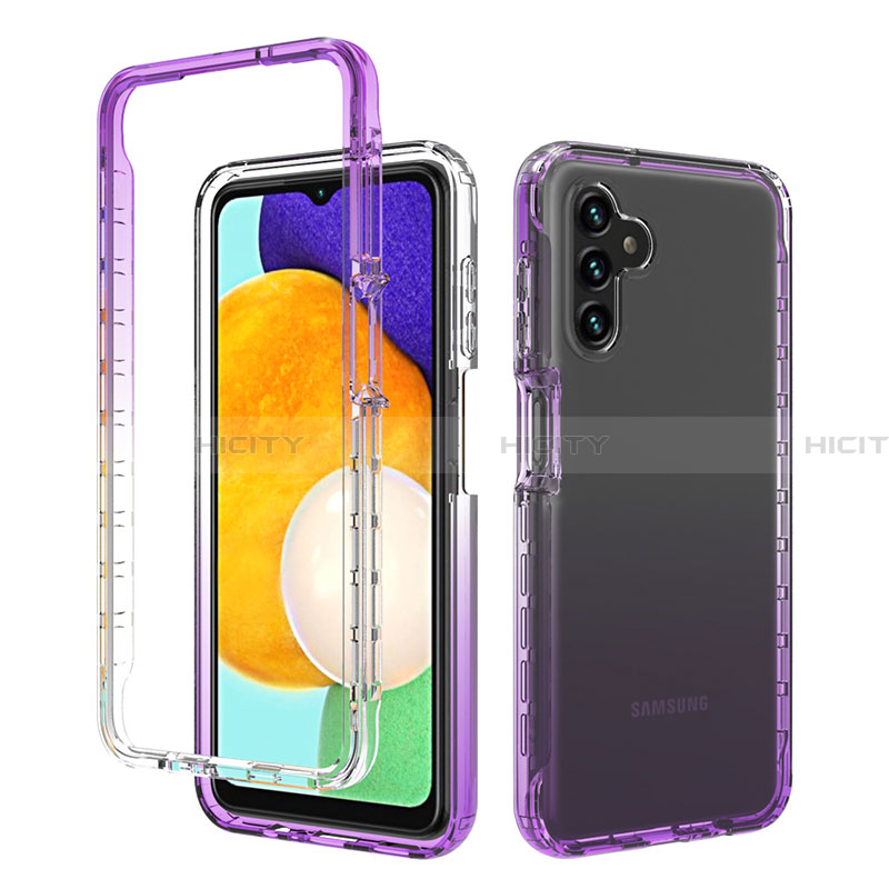 Funda Silicona Carcasa Ultrafina Transparente Goma Frontal y Trasera 360 Grados Gradiente para Samsung Galaxy A13 5G Morado