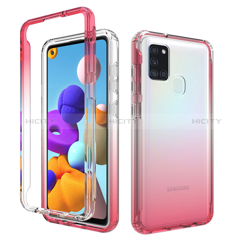 Funda Silicona Carcasa Ultrafina Transparente Goma Frontal y Trasera 360 Grados Gradiente para Samsung Galaxy A21s