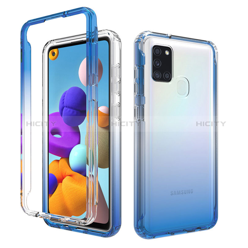 Funda Silicona Carcasa Ultrafina Transparente Goma Frontal y Trasera 360 Grados Gradiente para Samsung Galaxy A21s