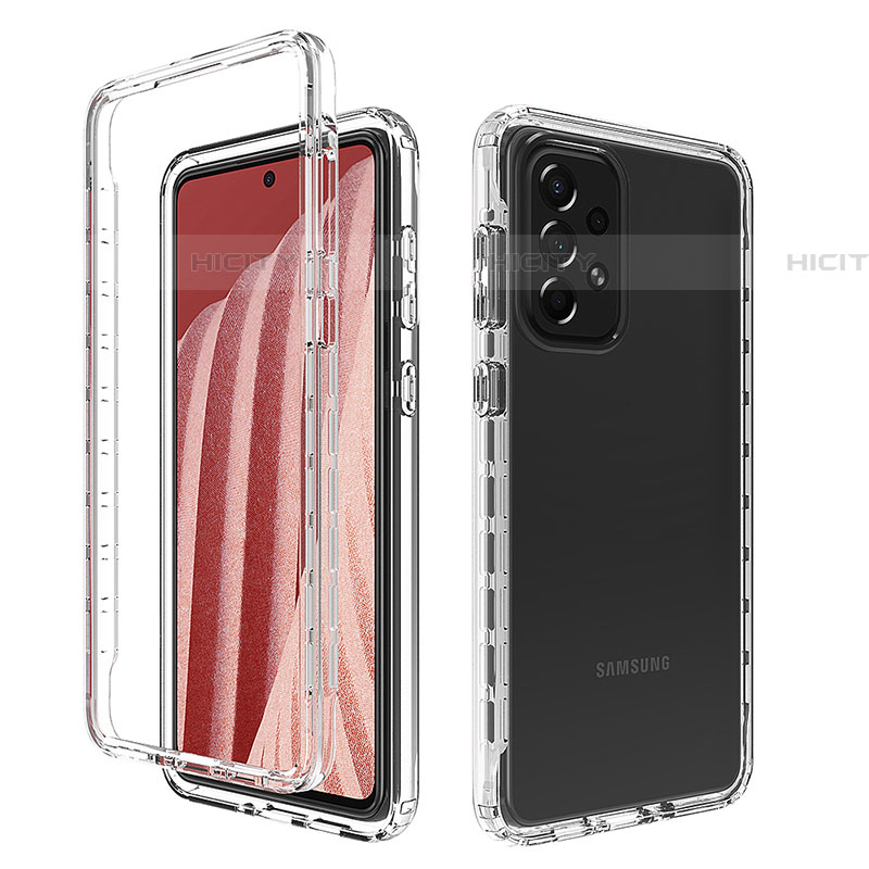 Funda Silicona Carcasa Ultrafina Transparente Goma Frontal y Trasera 360 Grados Gradiente para Samsung Galaxy A73 5G Claro