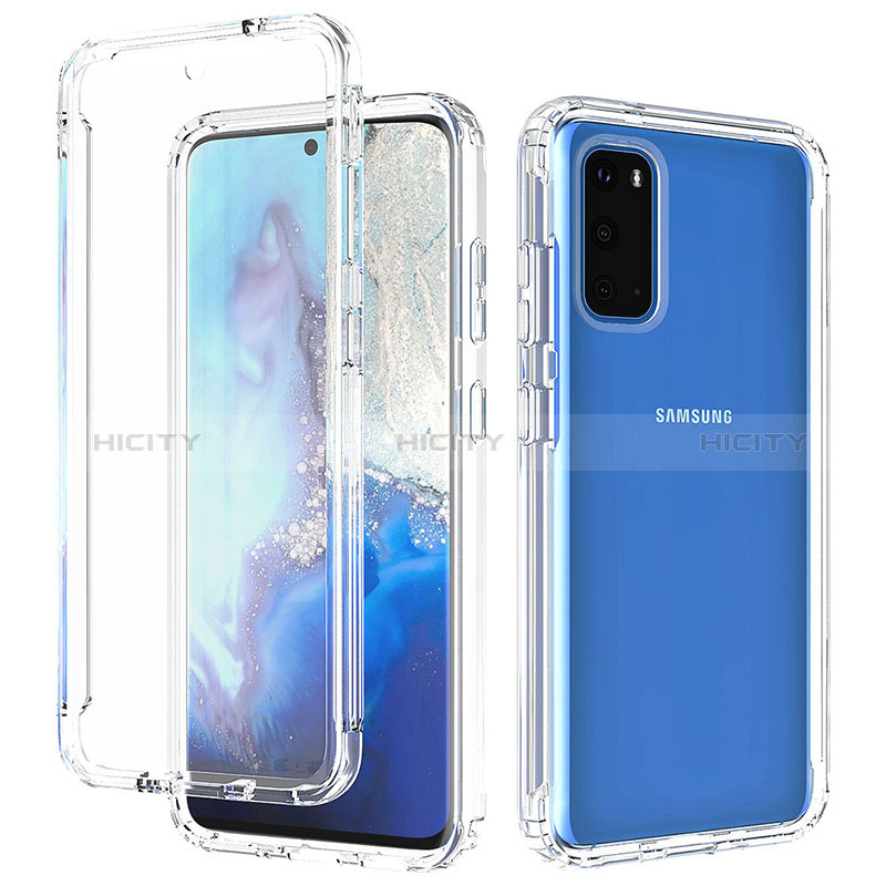 Funda Silicona Carcasa Ultrafina Transparente Goma Frontal y Trasera 360 Grados Gradiente para Samsung Galaxy S20 5G Claro