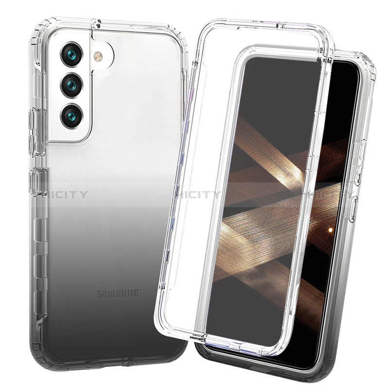 Funda Silicona Carcasa Ultrafina Transparente Goma Frontal y Trasera 360 Grados Gradiente para Samsung Galaxy S24 Plus 5G Negro