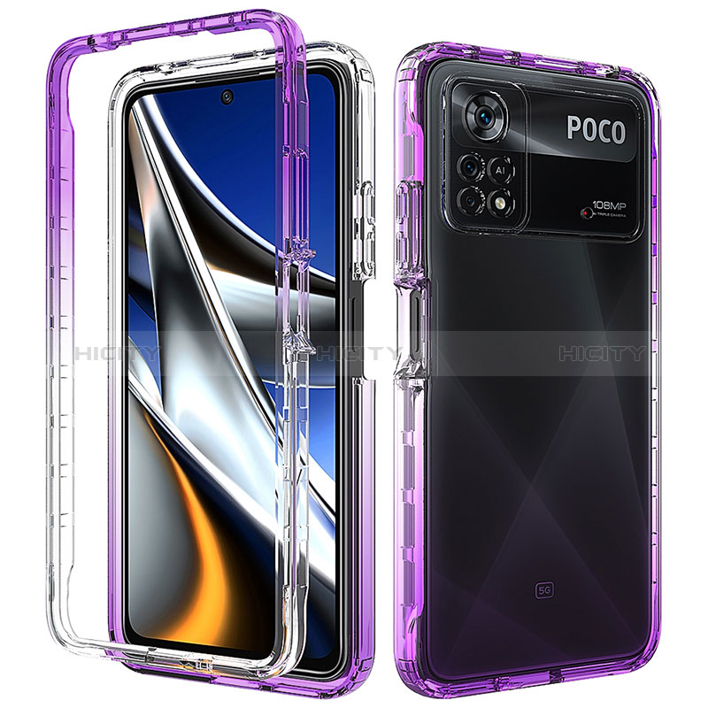 Funda Silicona Carcasa Ultrafina Transparente Goma Frontal y Trasera 360 Grados Gradiente para Xiaomi Poco X4 Pro 5G