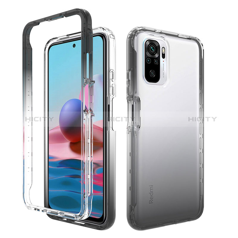 Funda Silicona Carcasa Ultrafina Transparente Goma Frontal y Trasera 360 Grados Gradiente para Xiaomi Redmi Note 10S 4G