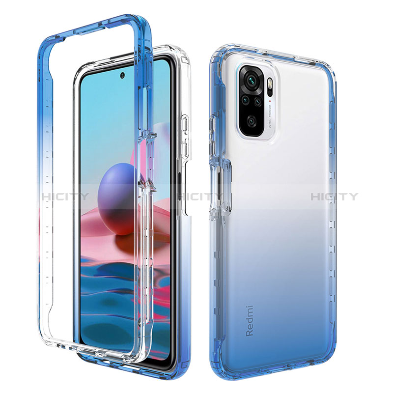 Funda Silicona Carcasa Ultrafina Transparente Goma Frontal y Trasera 360 Grados Gradiente para Xiaomi Redmi Note 10S 4G