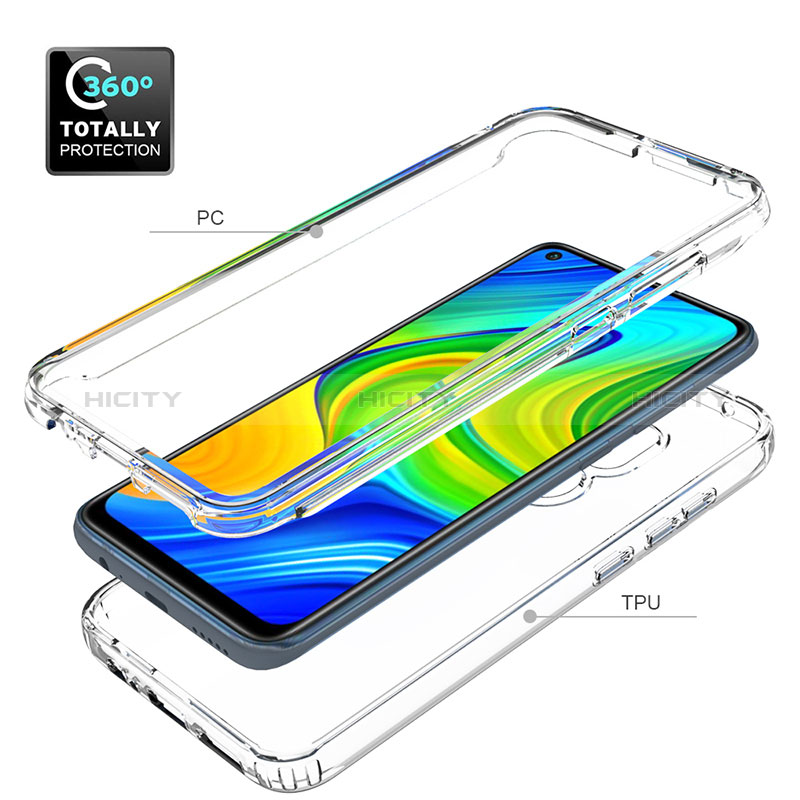 Funda Silicona Carcasa Ultrafina Transparente Goma Frontal y Trasera 360 Grados Gradiente para Xiaomi Redmi Note 9