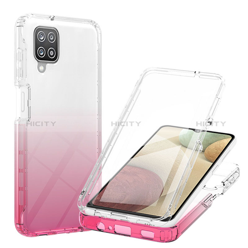 Funda Silicona Carcasa Ultrafina Transparente Goma Frontal y Trasera 360 Grados Gradiente YB1 para Samsung Galaxy A12