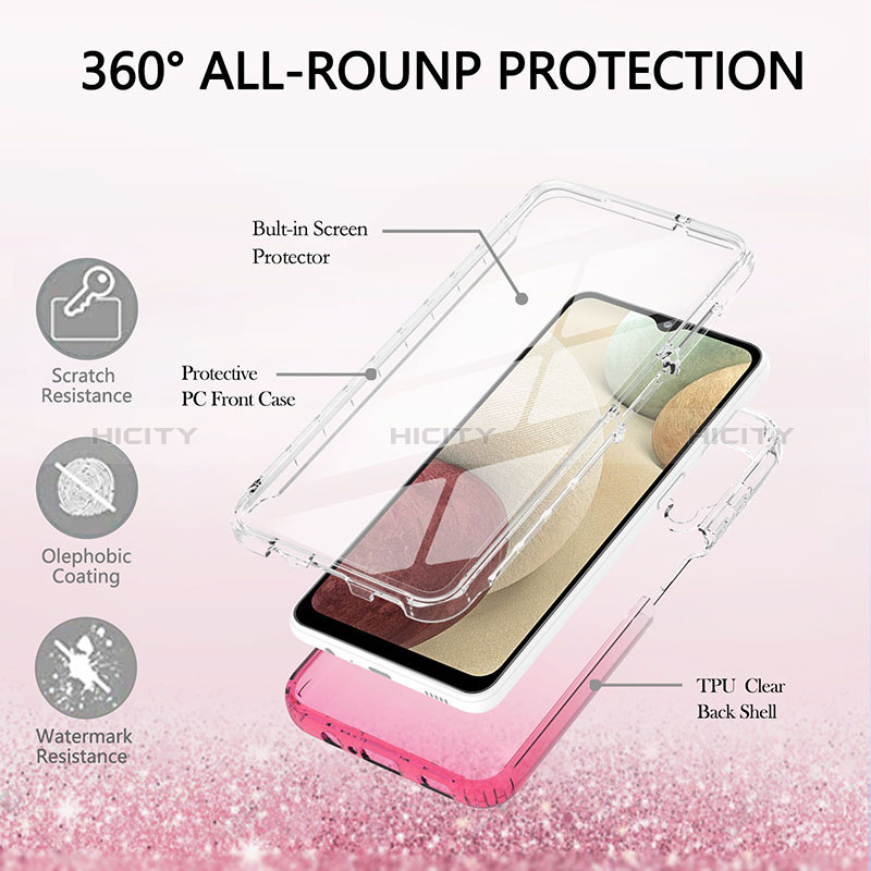 Funda Silicona Carcasa Ultrafina Transparente Goma Frontal y Trasera 360 Grados Gradiente YB1 para Samsung Galaxy A12 5G