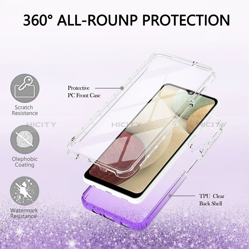 Funda Silicona Carcasa Ultrafina Transparente Goma Frontal y Trasera 360 Grados Gradiente YB2 para Samsung Galaxy A12 5G