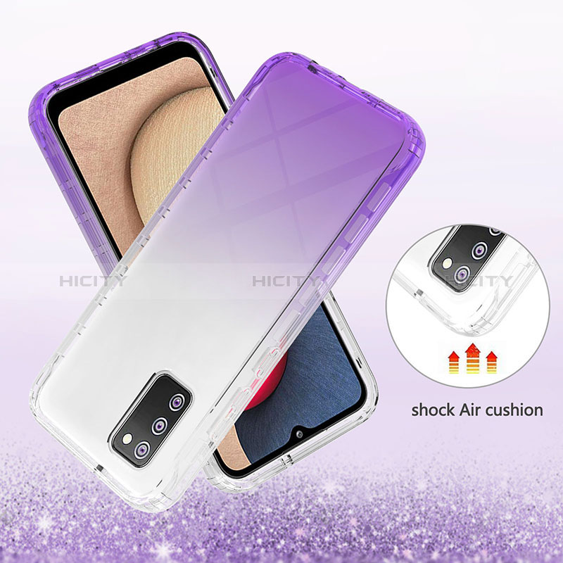 Funda Silicona Carcasa Ultrafina Transparente Goma Frontal y Trasera 360 Grados Gradiente ZJ2 para Samsung Galaxy A02s