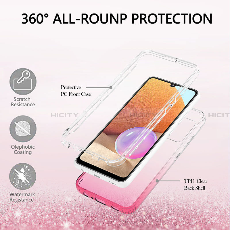 Funda Silicona Carcasa Ultrafina Transparente Goma Frontal y Trasera 360 Grados Gradiente ZJ2 para Samsung Galaxy A32 5G