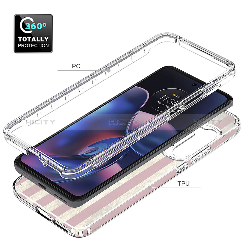 Funda Silicona Carcasa Ultrafina Transparente Goma Frontal y Trasera 360 Grados para Motorola Moto Edge (2022) 5G