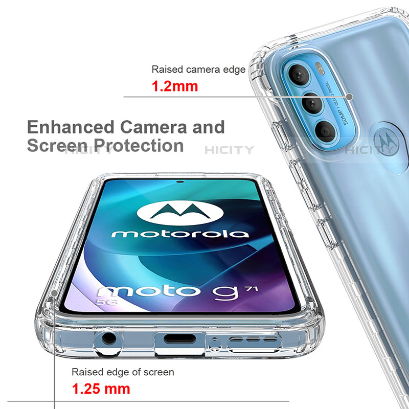 Funda Silicona Carcasa Ultrafina Transparente Goma Frontal y Trasera 360 Grados para Motorola Moto G71 5G Claro