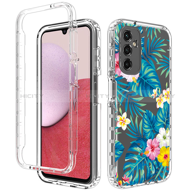 Funda Silicona Carcasa Ultrafina Transparente Goma Frontal y Trasera 360 Grados para Samsung Galaxy A14 5G Azul Cielo