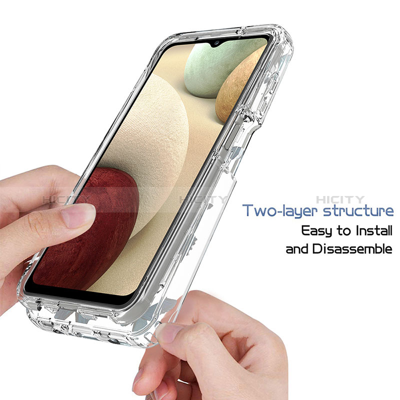 Funda Silicona Carcasa Ultrafina Transparente Goma Frontal y Trasera 360 Grados para Samsung Galaxy F12