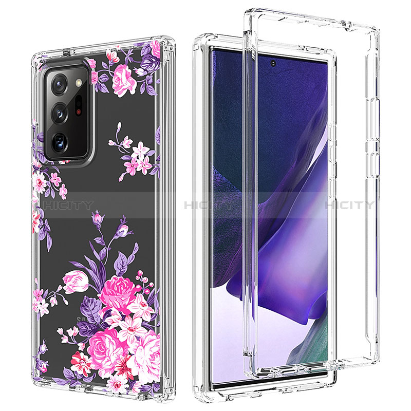 Funda Silicona Carcasa Ultrafina Transparente Goma Frontal y Trasera 360 Grados para Samsung Galaxy Note 20 Ultra 5G Rosa