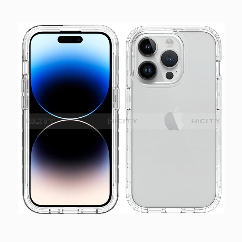Funda Silicona Carcasa Ultrafina Transparente Goma Frontal y Trasera 360 Grados ZJ1 para Apple iPhone 14 Pro