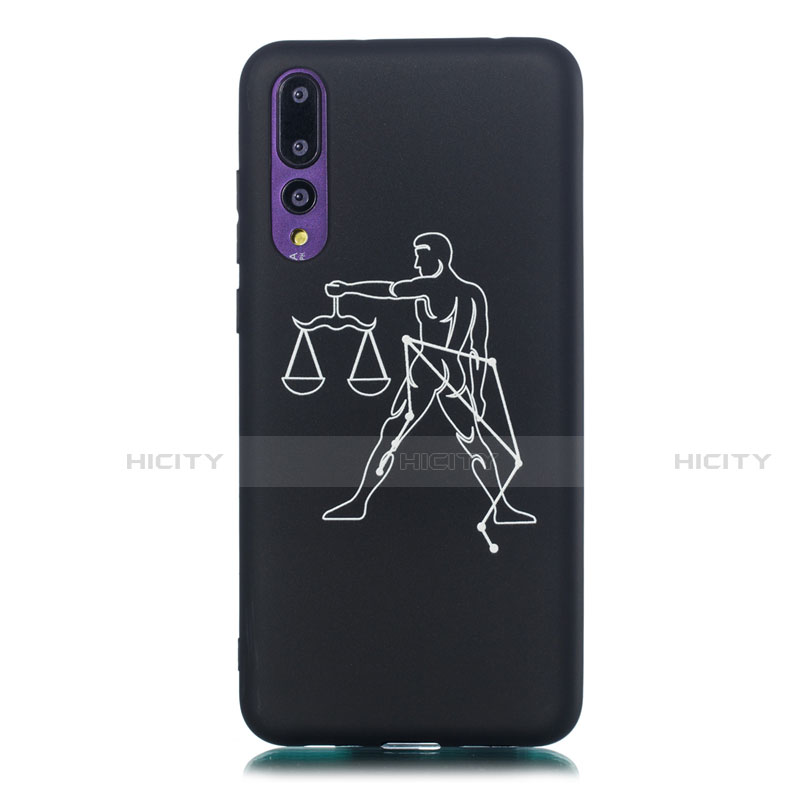 Funda Silicona Gel Goma Constelacion Carcasa S12 para Huawei P20 Pro Negro