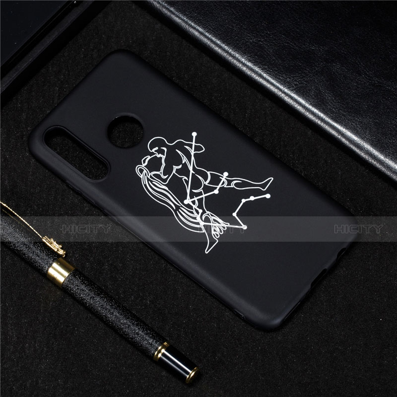 Funda Silicona Gel Goma Constelacion Carcasa S12 para Huawei P30 Lite Negro