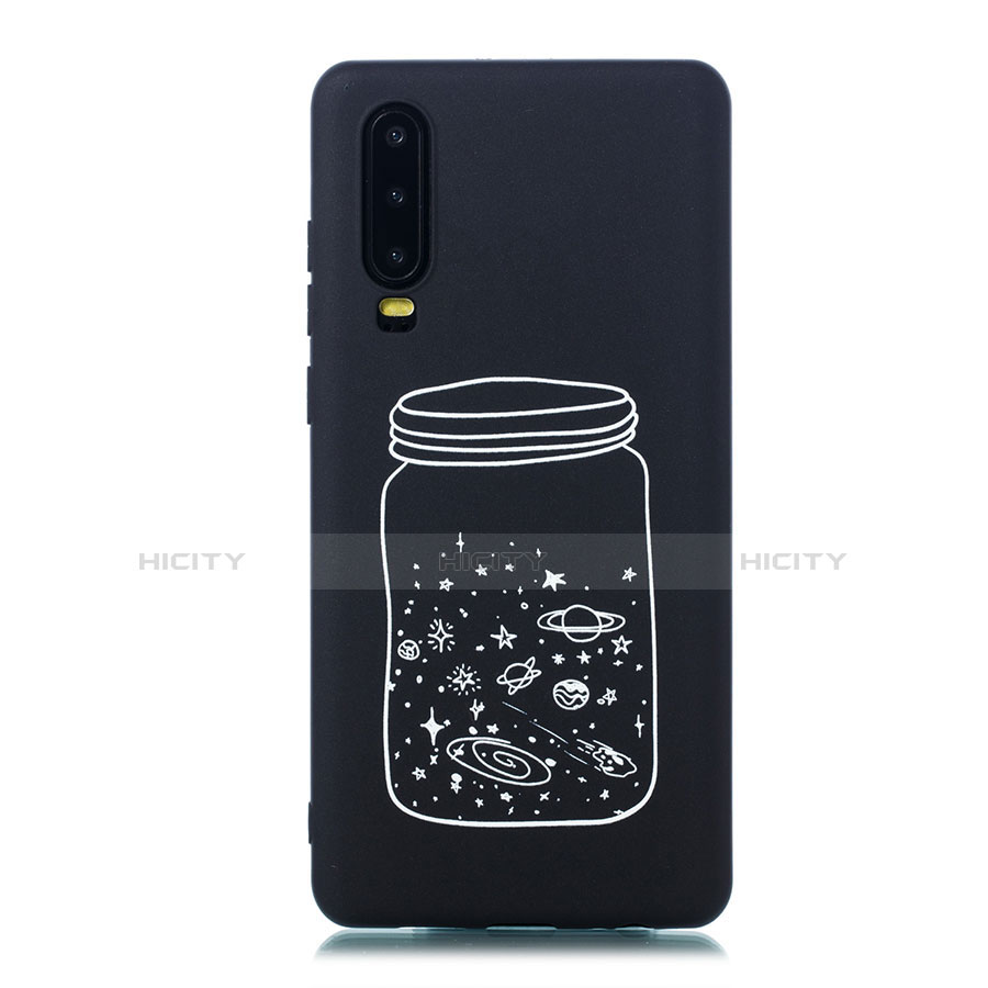 Funda Silicona Gel Goma Estrellado Carcasa para Huawei P30 Blanco