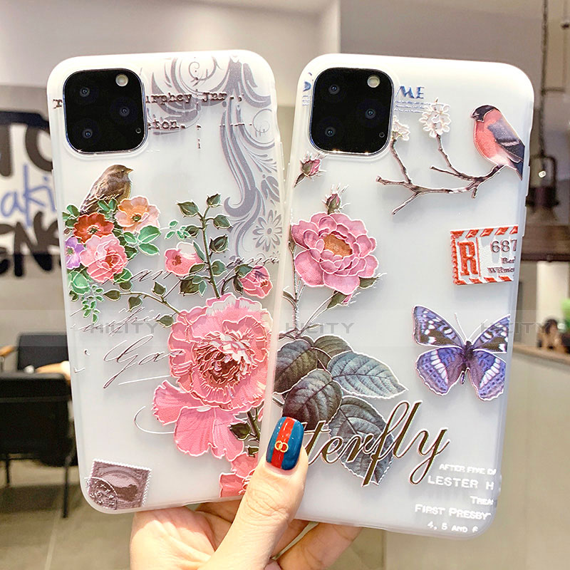 Funda Silicona Gel Goma Flores Carcasa H06 para Apple iPhone 11 Pro Max