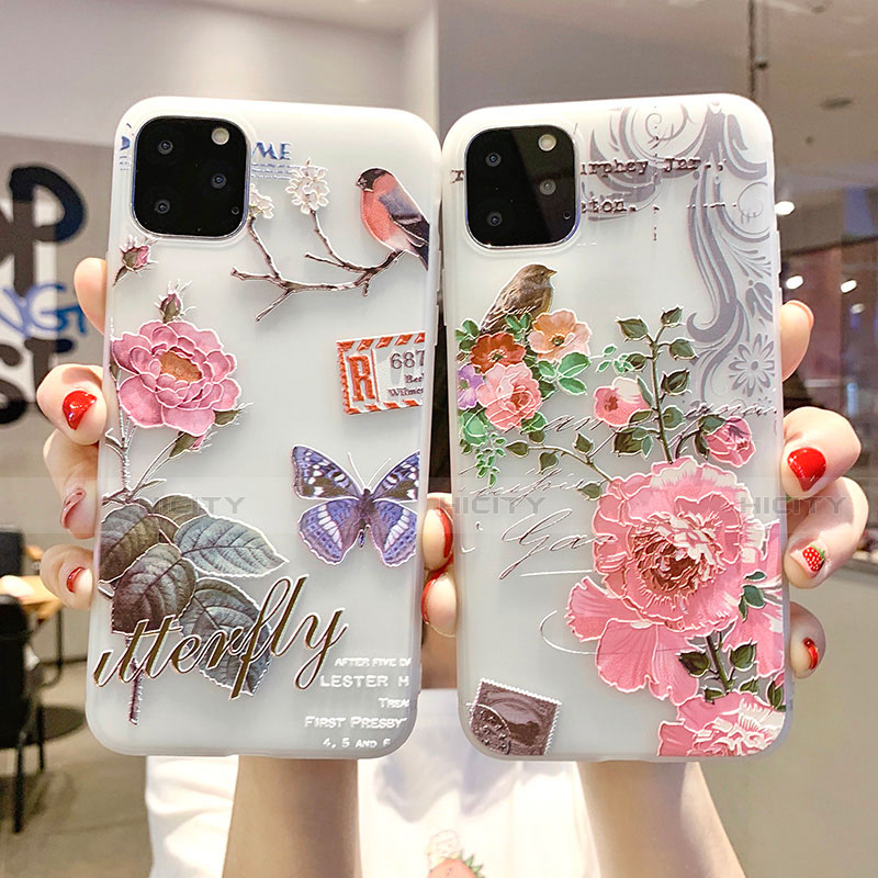 Funda Silicona Gel Goma Flores Carcasa H06 para Apple iPhone 11 Pro Max