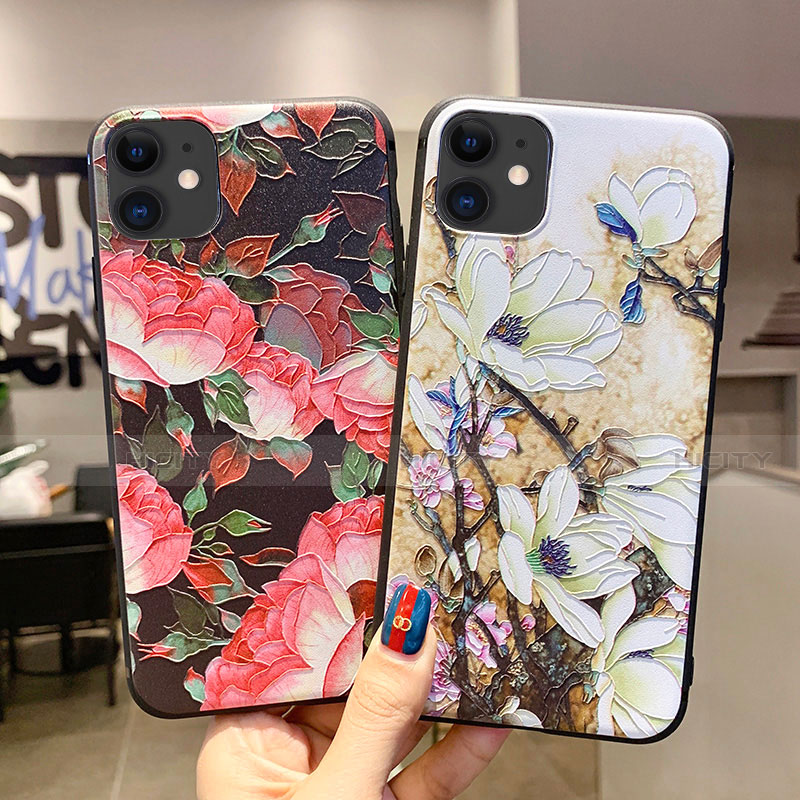 Funda Silicona Gel Goma Flores Carcasa H12 para Apple iPhone 11