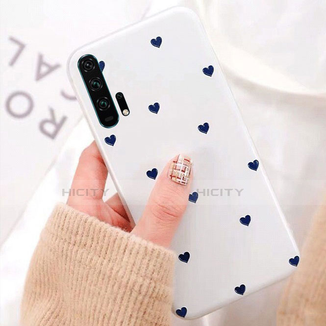 Funda Silicona Gel Goma Flores Carcasa K02 para Huawei Honor 20 Pro Blanco