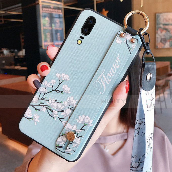 Funda Silicona Gel Goma Flores Carcasa K08 para Huawei P20