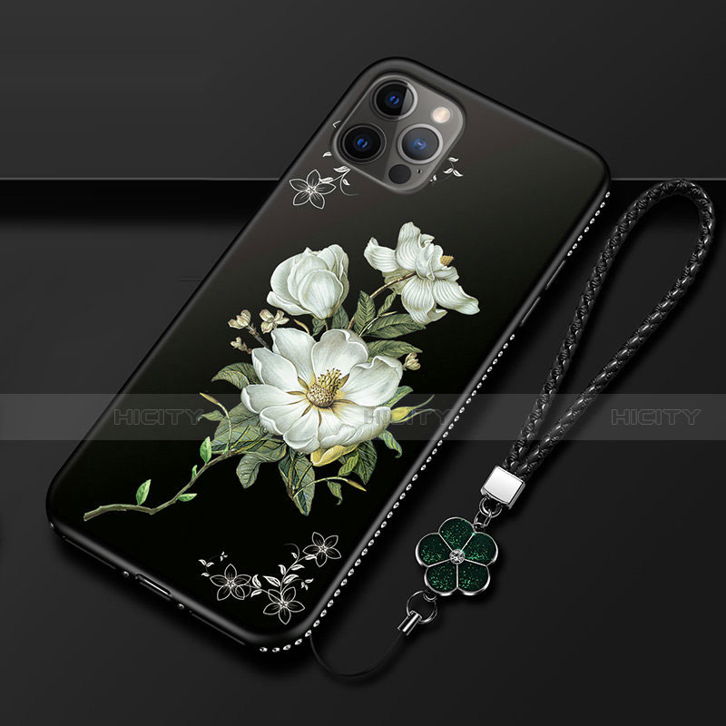 Funda Silicona Gel Goma Flores Carcasa para Apple iPhone 12 Pro