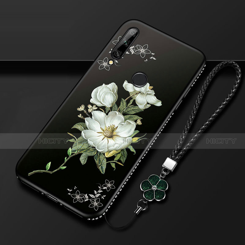 Funda Silicona Gel Goma Flores Carcasa para Huawei Enjoy 10 Plus Blanco