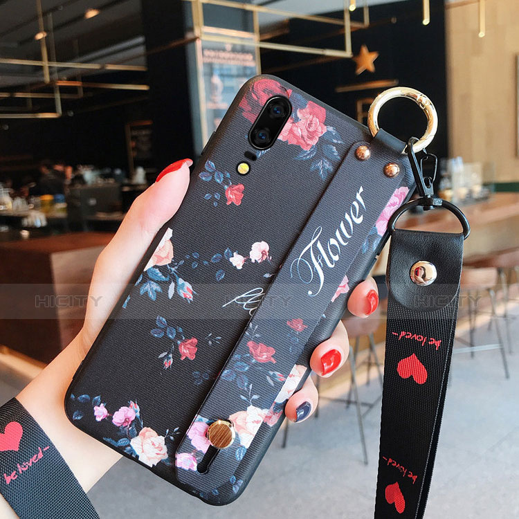 Funda Silicona Gel Goma Flores Carcasa para Huawei P20