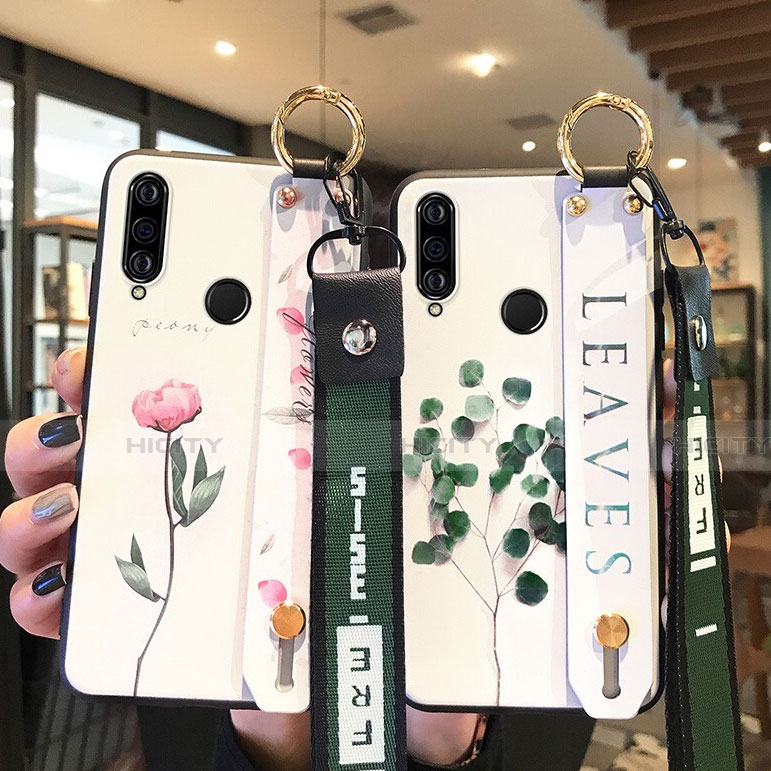 Funda Silicona Gel Goma Flores Carcasa para Huawei P30 Lite XL